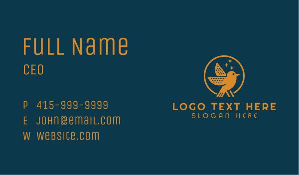 Gold Bird Company Business Card Design Image Preview