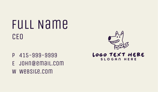 Pet Dog Cartoon Business Card Design Image Preview