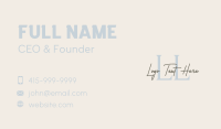 Handwritten Fashion Letter Business Card Preview