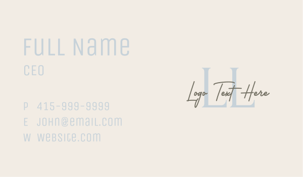 Handwritten Fashion Letter Business Card Design Image Preview