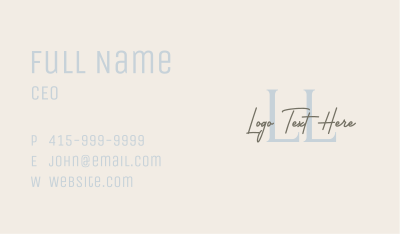 Handwritten Fashion Letter Business Card Image Preview