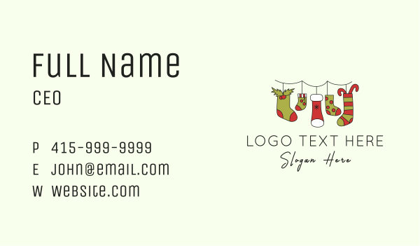 Holiday Sock Decoration Business Card Design Image Preview