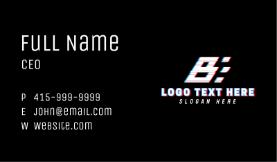 Glitchy Sporty Letter B Business Card Image Preview