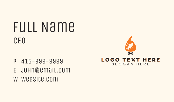 Flame Fish Grill Business Card Design Image Preview