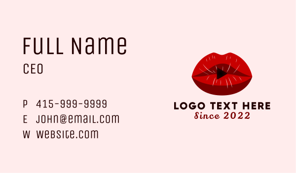 Sexy Lips Video Business Card Design Image Preview