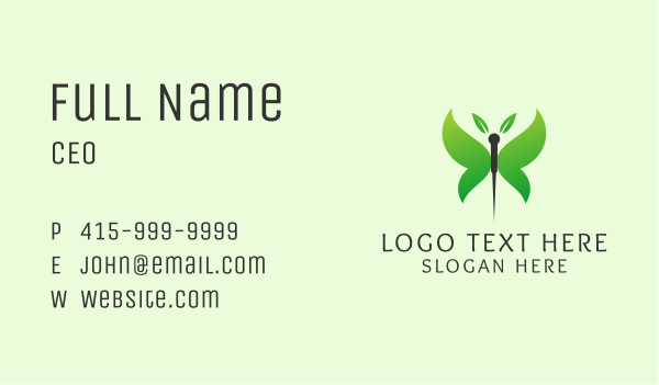 Natural Acupuncture Butterfly Business Card Design Image Preview