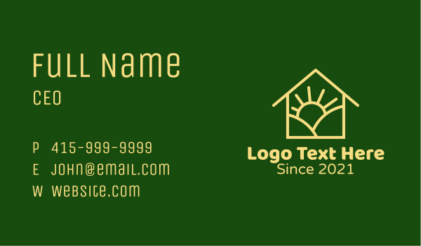 Sunrise House  Business Card Design Image Preview