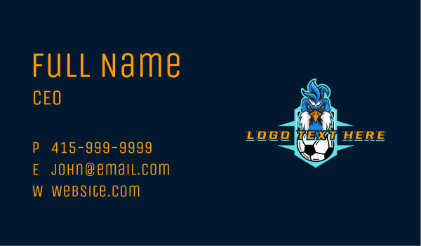 Soccer Varsity Rooster Business Card Design Image Preview