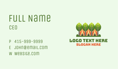 Forestry Camping Tent Business Card