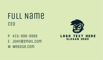 Angry Boy Gamer Business Card Image Preview