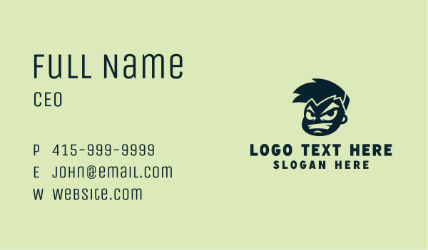 Angry Boy Gamer Business Card Design Image Preview