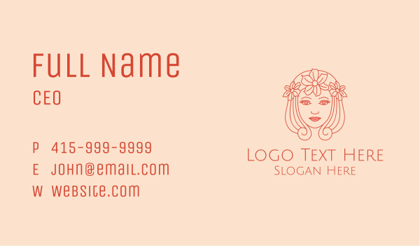 Flower Crown Woman  Business Card Design Image Preview