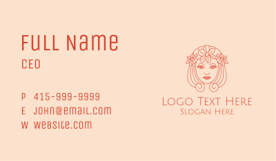 Flower Crown Woman  Business Card Image Preview