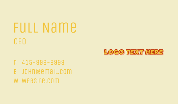 Retro Business Wordmark Business Card Design Image Preview