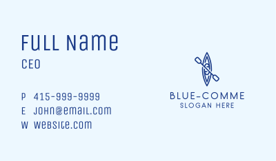 Minimalist Blue Canoe Business Card Image Preview