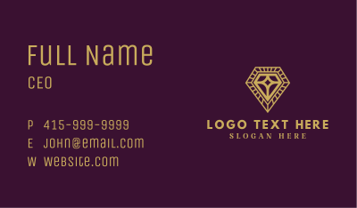 Gold Diamond Jewelry Business Card Image Preview