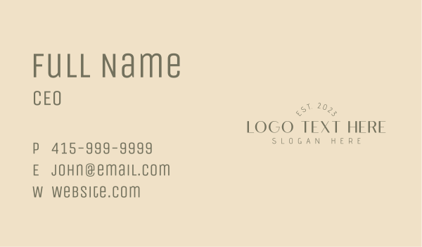 Minimalist Brand Wordmark Business Card Design Image Preview