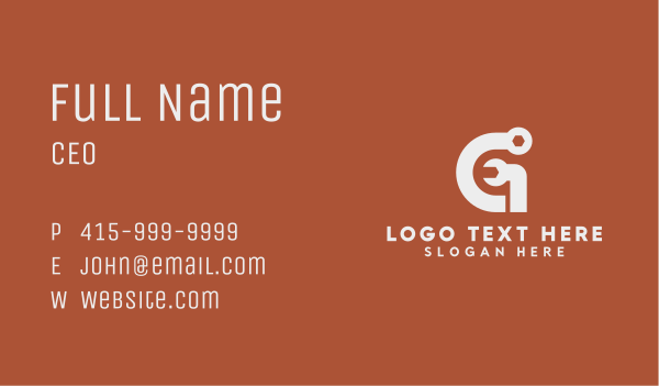 Industrial Wrench Letter G Business Card Design Image Preview