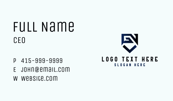 Shield Gaming Letter G & N Business Card Design Image Preview