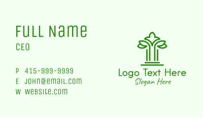 Green Natural Pillar Business Card