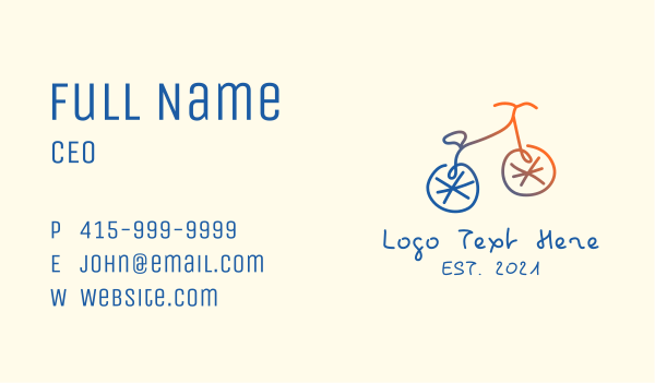 Abstract Bicycle Bike Business Card Design Image Preview