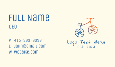 Abstract Bicycle Bike Business Card