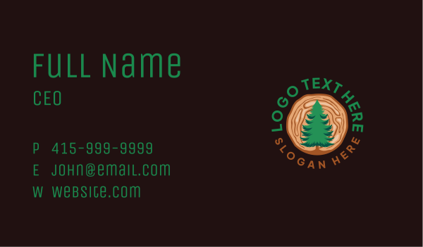 Lumberjack Woodwork Tree Business Card Design Image Preview