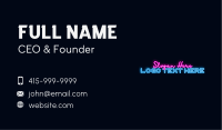 Neon Streamer Wordmark Business Card Image Preview