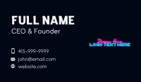 Neon Streamer Wordmark Business Card Design