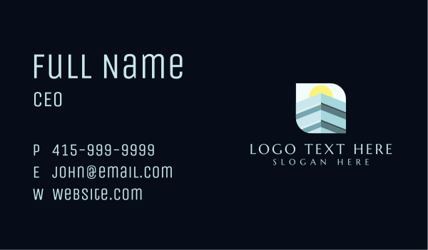Corporate Building Sunrise Business Card Design Image Preview
