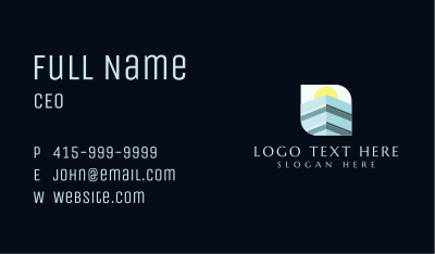 Corporate Building Sunrise Business Card Image Preview