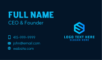 Techno Hexagon Letter S Business Card Design