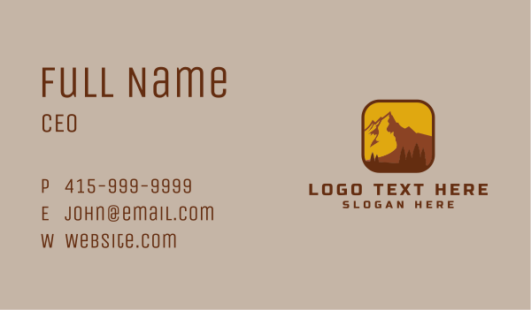 Mountain Eco Travel Business Card Design Image Preview