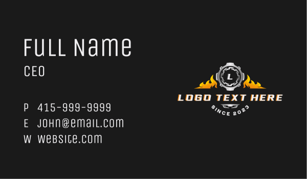 Industrial Gear Mechanic Business Card Design Image Preview