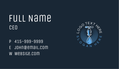 Faucet Water Droplet Business Card Image Preview