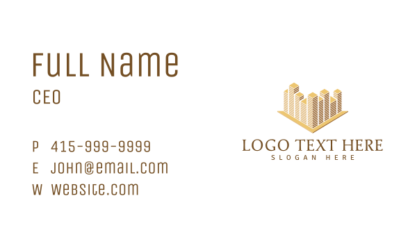 Golden Building Architecture Business Card Design Image Preview