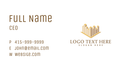 Golden Building Architecture Business Card Image Preview
