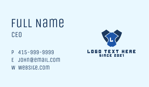 Gaming Shield Letter Business Card Design Image Preview
