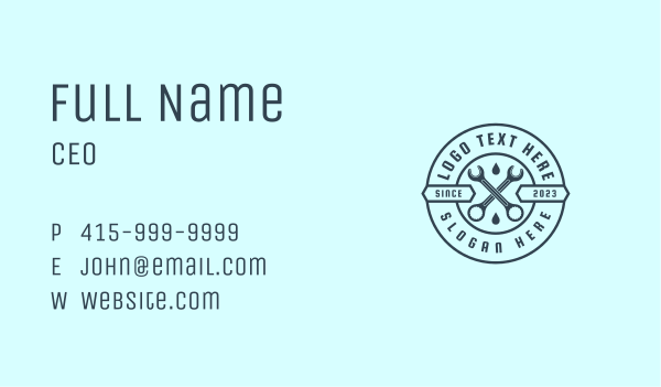 Plumber Wrench Handyman Business Card Design Image Preview