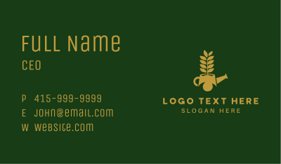 Golden Watering Can Business Card Image Preview