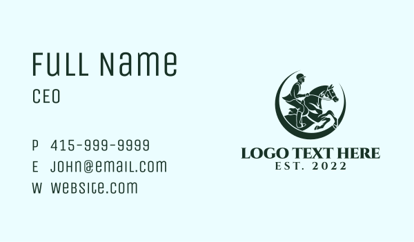 Green Horse Racer Business Card Design Image Preview