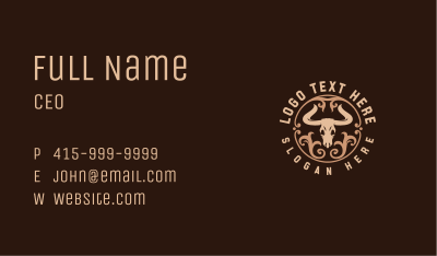 Texas Bull Skull Business Card Image Preview