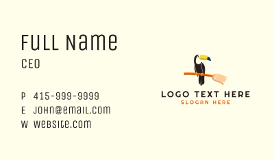 Toucan Broom Mascot Business Card Image Preview