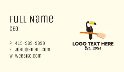 Toucan Broom Mascot Business Card