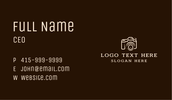 DSLR Camera Photography Business Card Design Image Preview