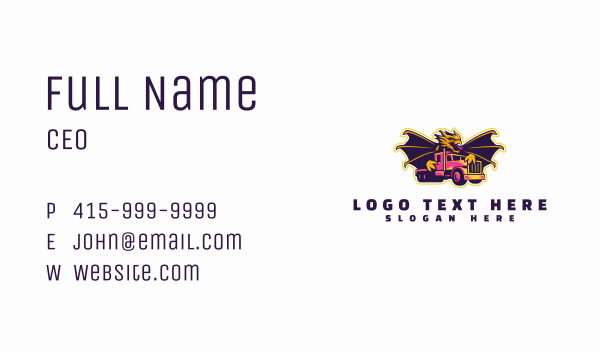 Dragon Freight Truck Logistics Business Card Design Image Preview