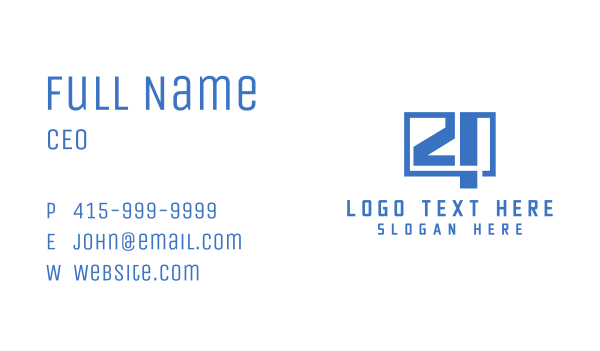 Blue Box Number 4  Business Card Design Image Preview