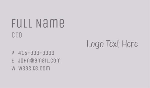 Simple Handwritten Business Business Card Design Image Preview