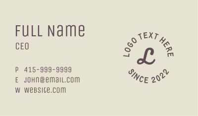 Script Badge Letter Business Card Image Preview