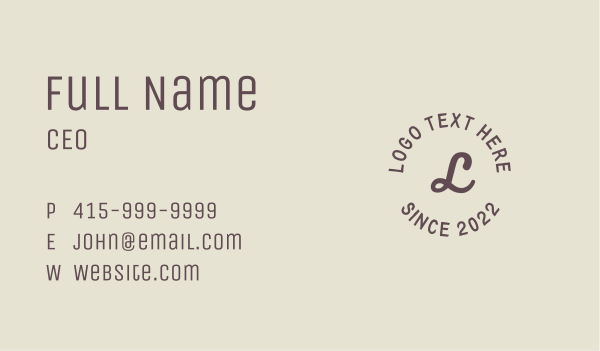 Script Badge Letter Business Card Design Image Preview